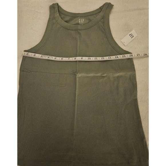 Gap Rib Halter Tank Top Sleeveless Woman's Sage Green Size Large NWT - Picture 4 of 11